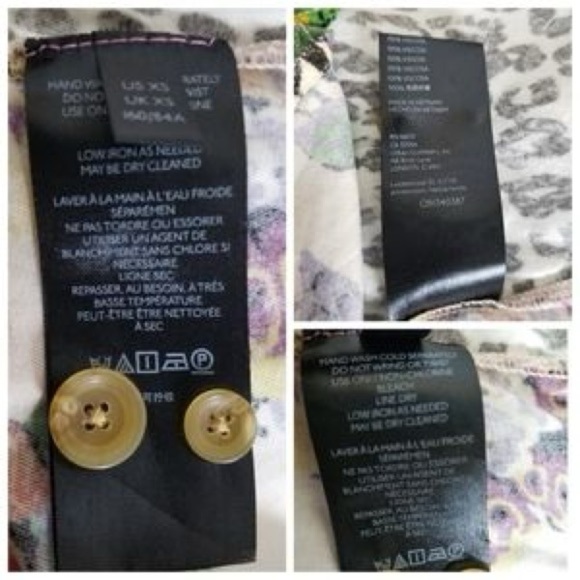 Anthropologie Multi pattern oversized tunic top. Neru neck, long sleeve shirt - Picture 8 of 9